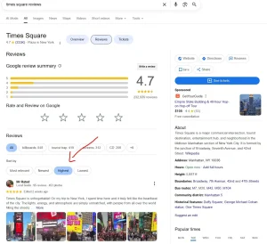 top Google reviews here