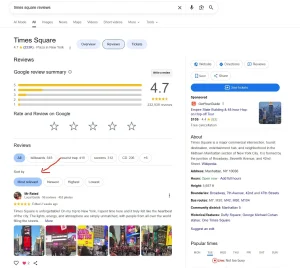 top Google reviews